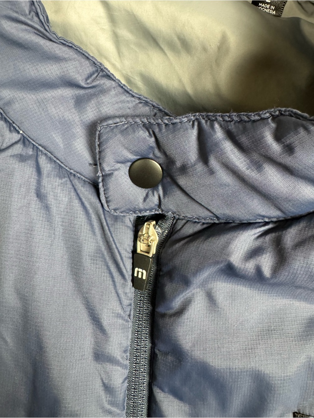 Travis Mathew Palisades Nylon Puffer Jacket Full Zip Blue Men’s L Retail $199 - Picture 3 of 9